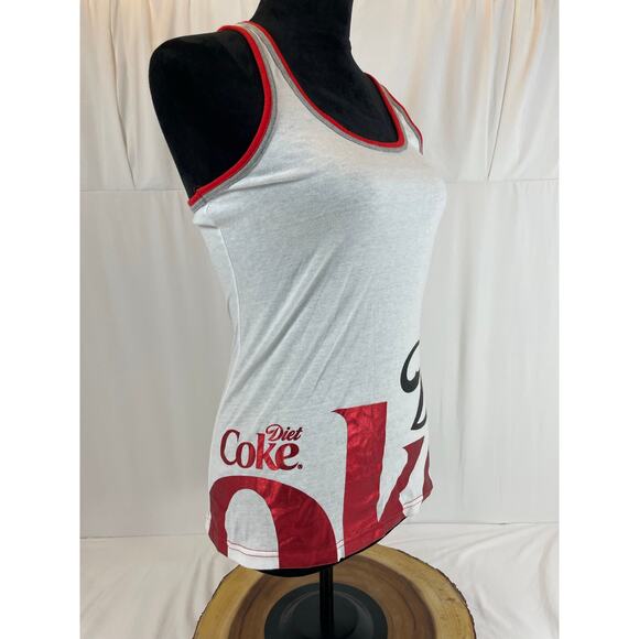 Coca Cola Tops - Coca-Cola Diet Coke 2014 Metallic Racerback Tank Top Women S White Red Y2K